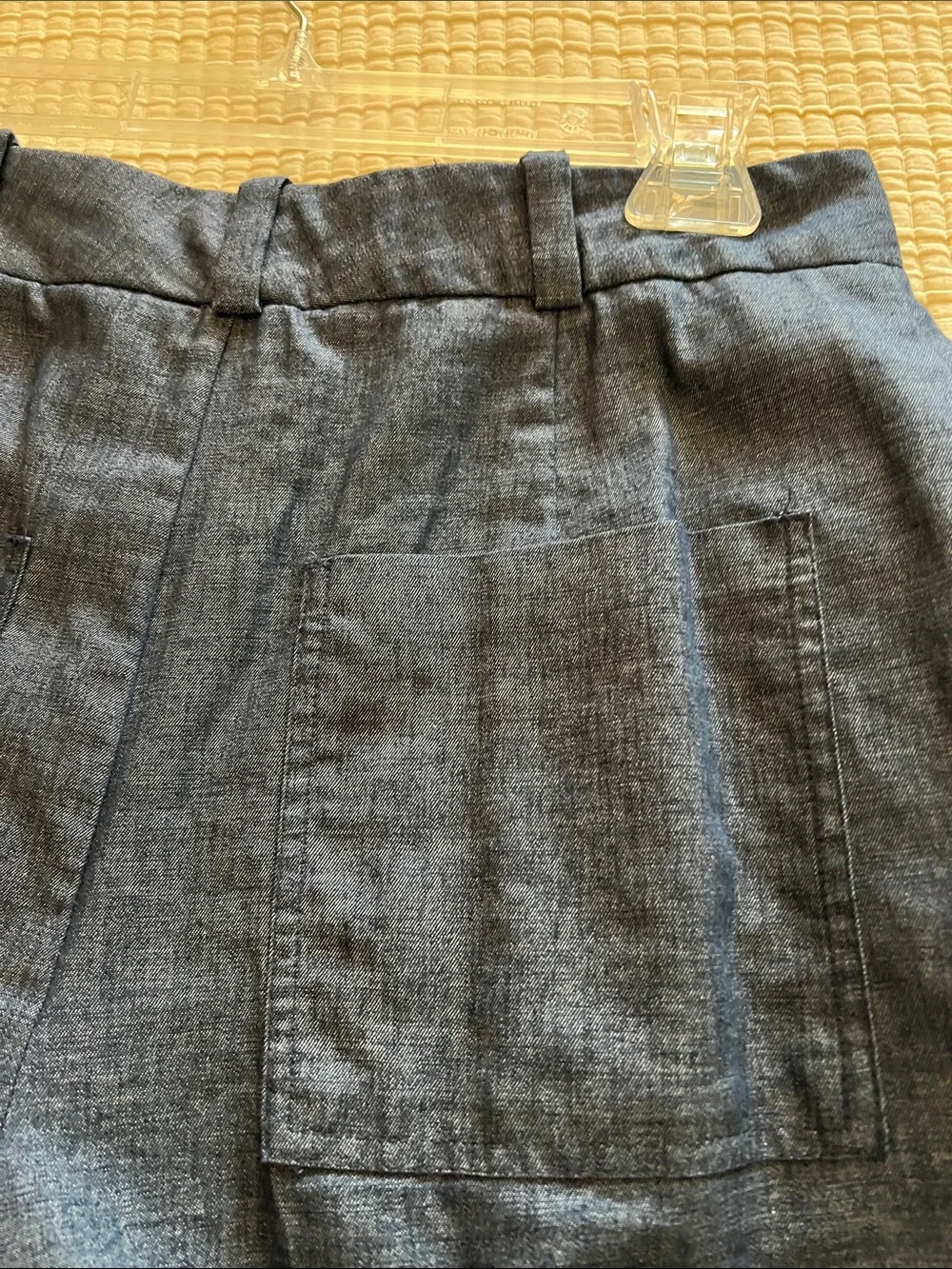 Zara Sleeveless Light Indigo Linen blend Peplum vest and matching culottes